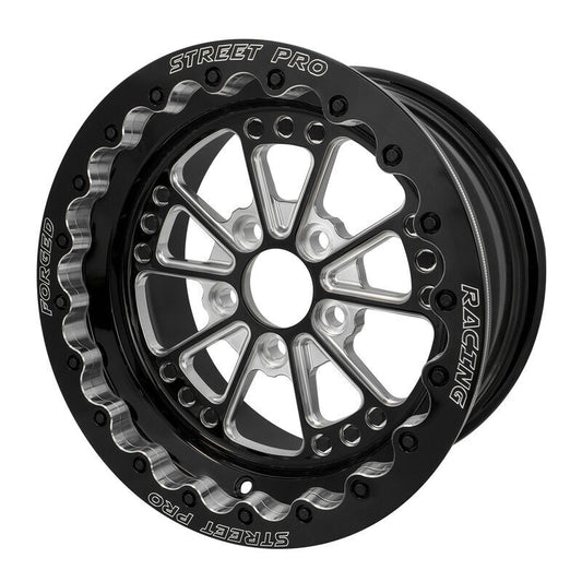 Street Pro 009 Series Forged Wheel Gloss Black Milled Rear Beadlock