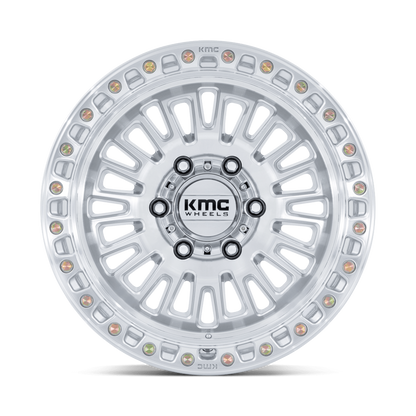 KMC AZTEC KM554 GLOSS SILVER MACHINED FACE